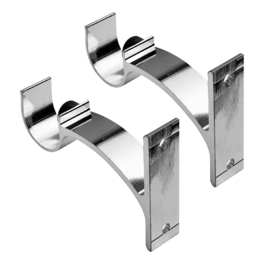 2X Kit 2 Suportes Parede Para Varão Cortina 28Mm Cores