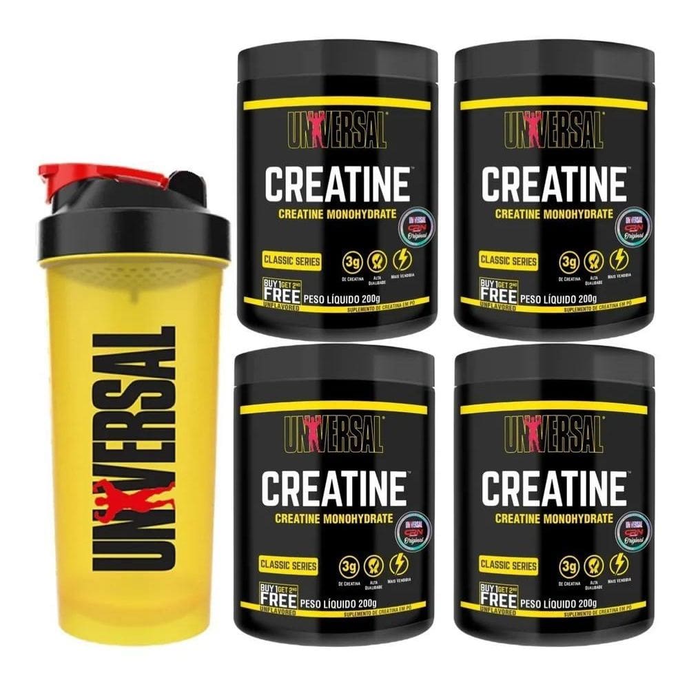 2X Combo 4X Creatina Universal 200G Universal Nutrition + Co