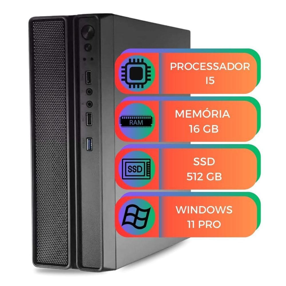 Computador Pc Slim I5 3 Geração 16 Gb Ssd 512 Gb Win 11 Pro