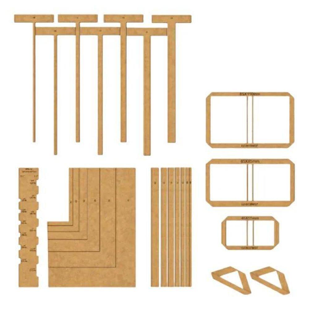 2X Gabarito Cartonagem Post It Esquadro Wire-O Encadernação