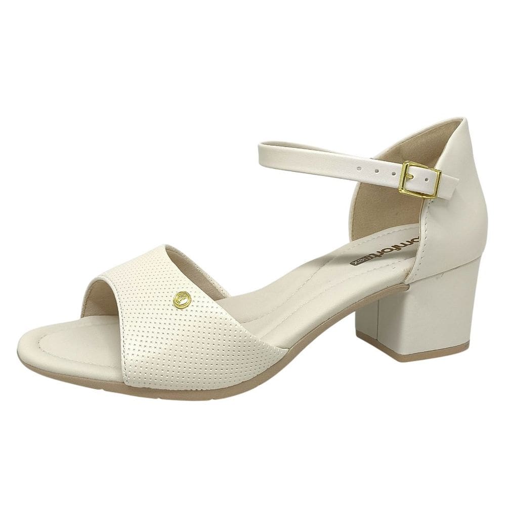 Sandalia Feminina Salto Medio Bloco Dia a Dia Comfortflex