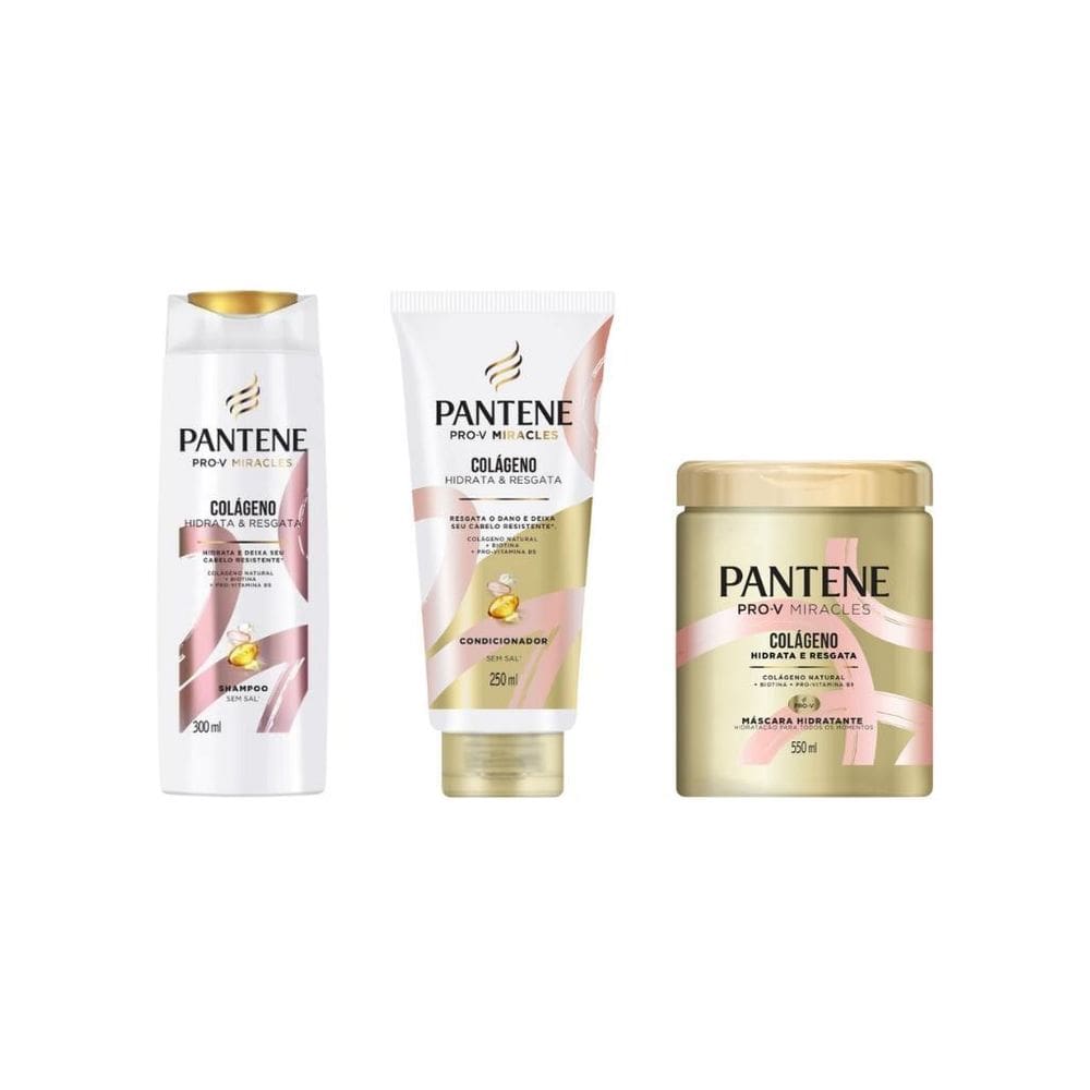 Kit Pantene Colageno 1 Sh 300Ml + 1 Cond 250Ml + Masc 550Ml