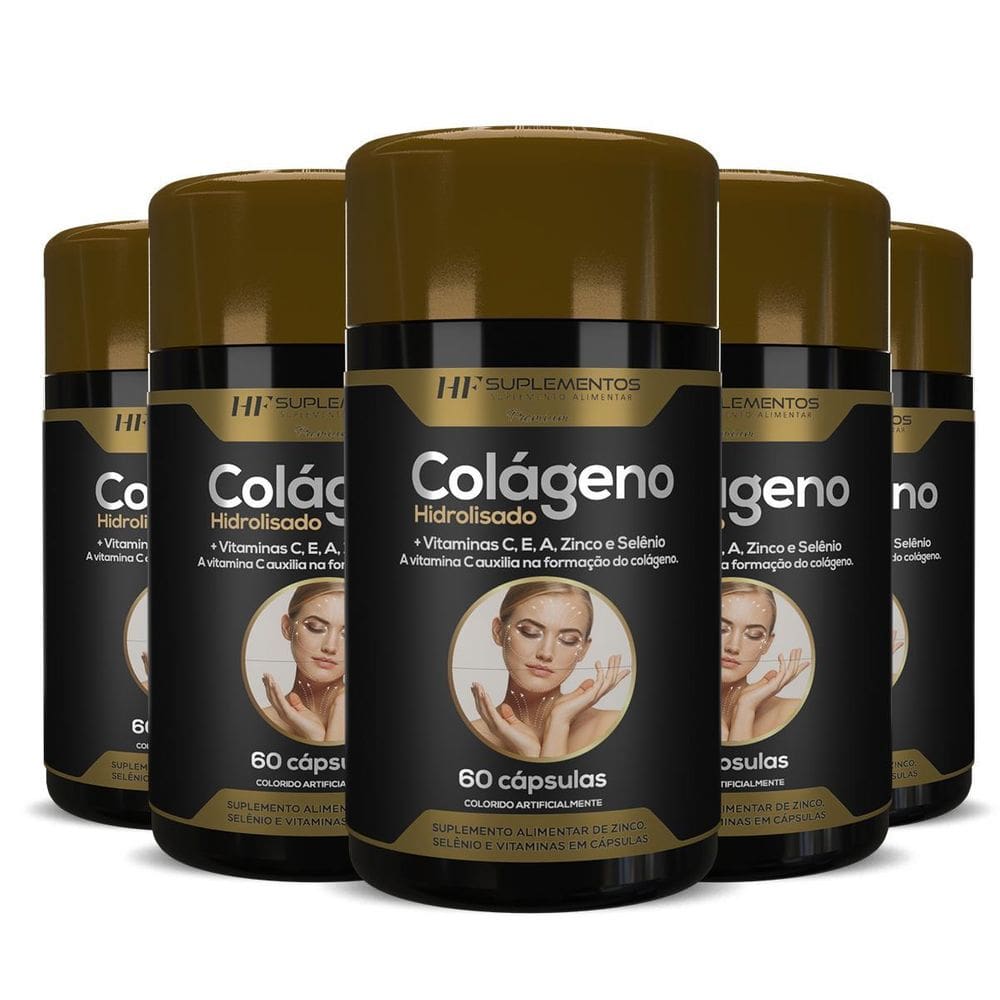 5X Colageno Hidrolisado + Vitaminas 60Caps Hf Suplementos
