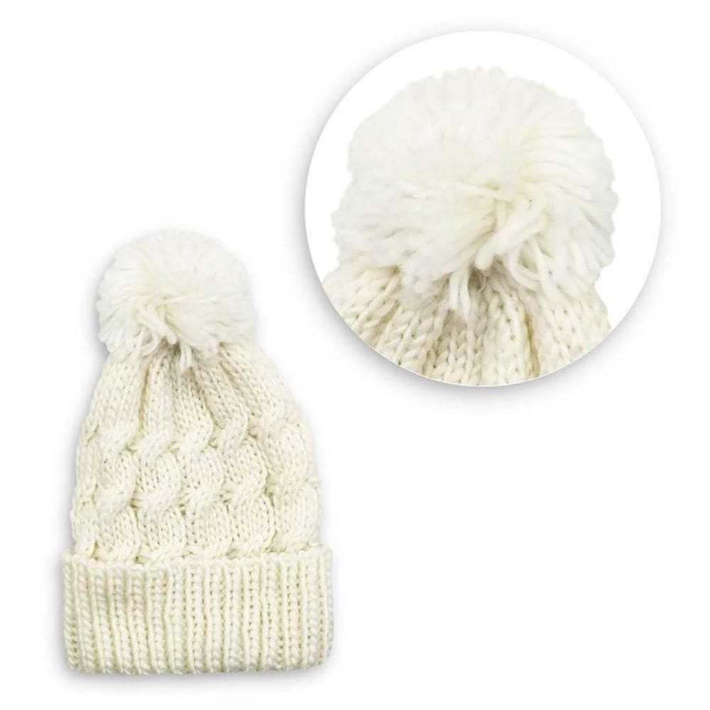 Touca Com Pompom Branca Gorro Quentinho Confortável E Macio
