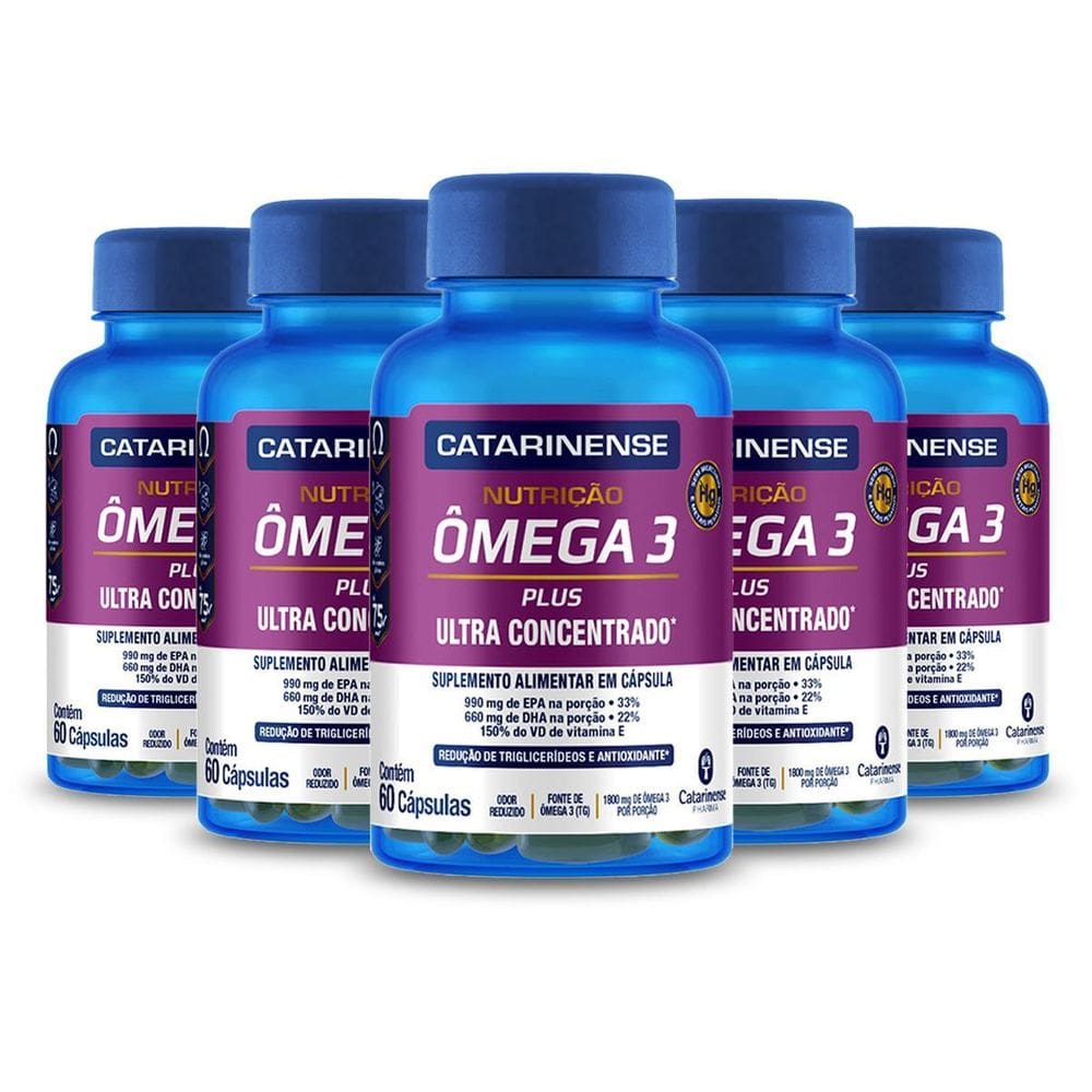 Kit 5 Ômega 3 Concentrado Catarinense 60 Capsulas