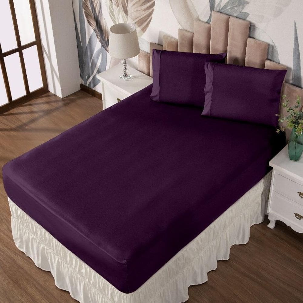 Jogo De Cama Solteiro Lençol E Fronha Prático Malha Lisa 2Pç