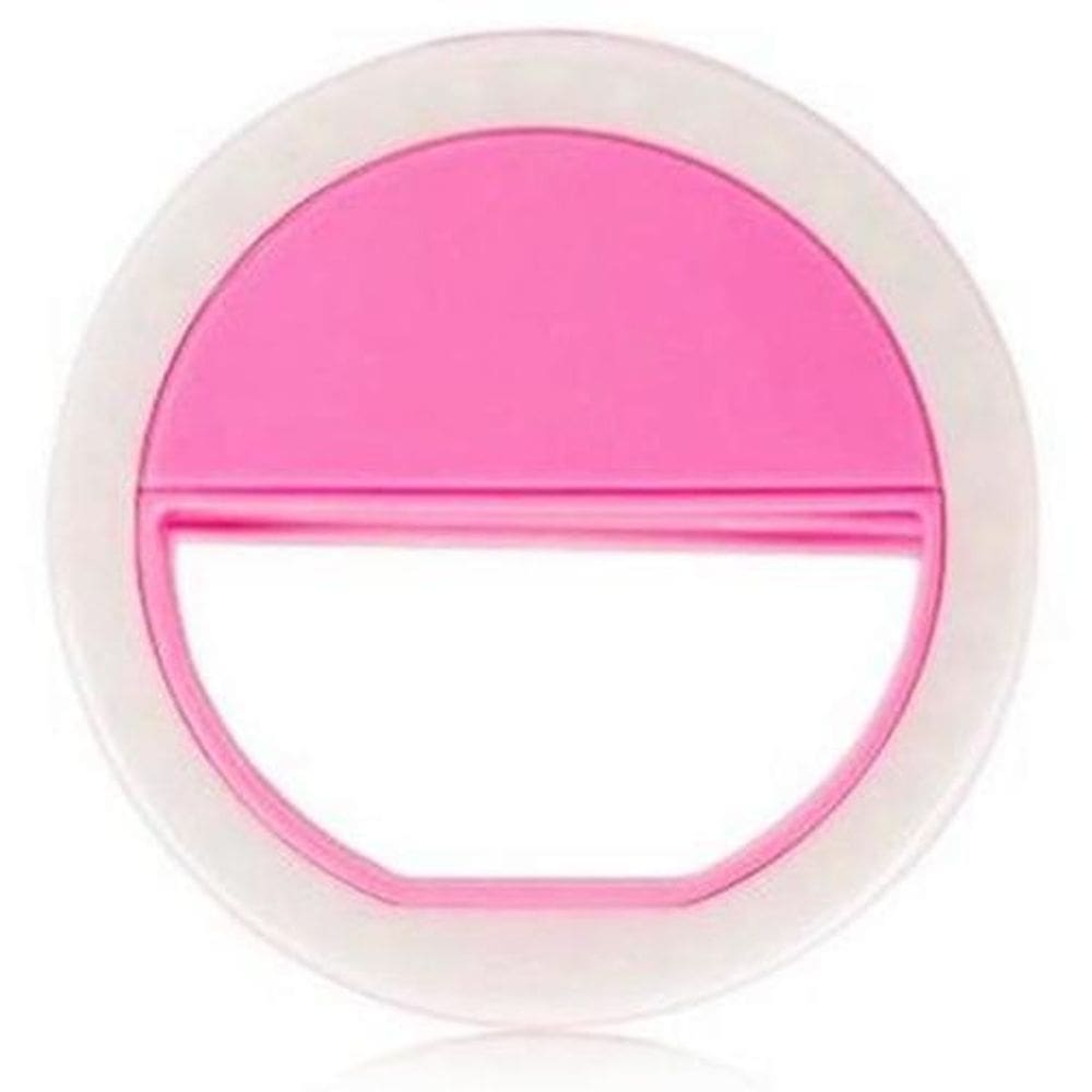 Clipe Anel Led Luz Selfie Para Celular Rosa