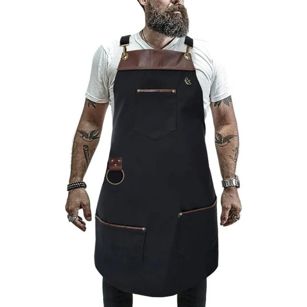 Avental Cozinheiro Churrasqueiro Restaurante Barista Couro C