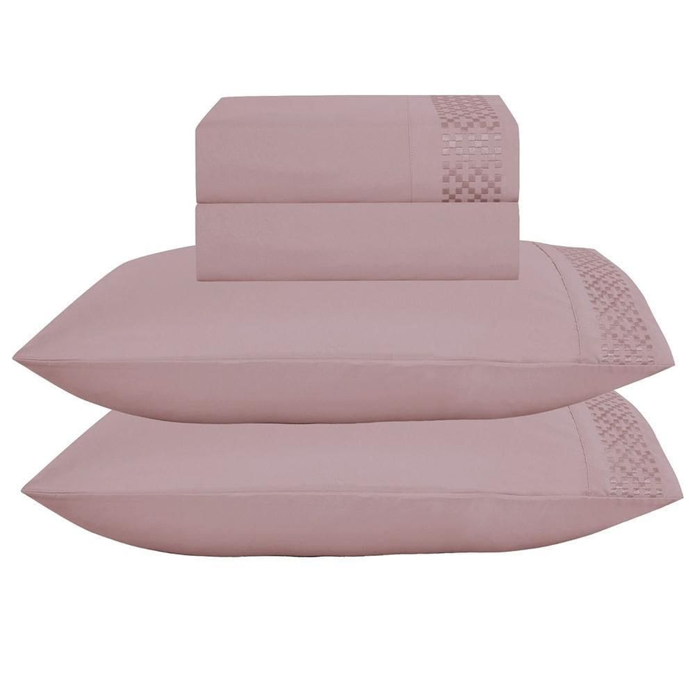 Jogo De Cama Lençol King Eclipse 4 Peças - Rosê