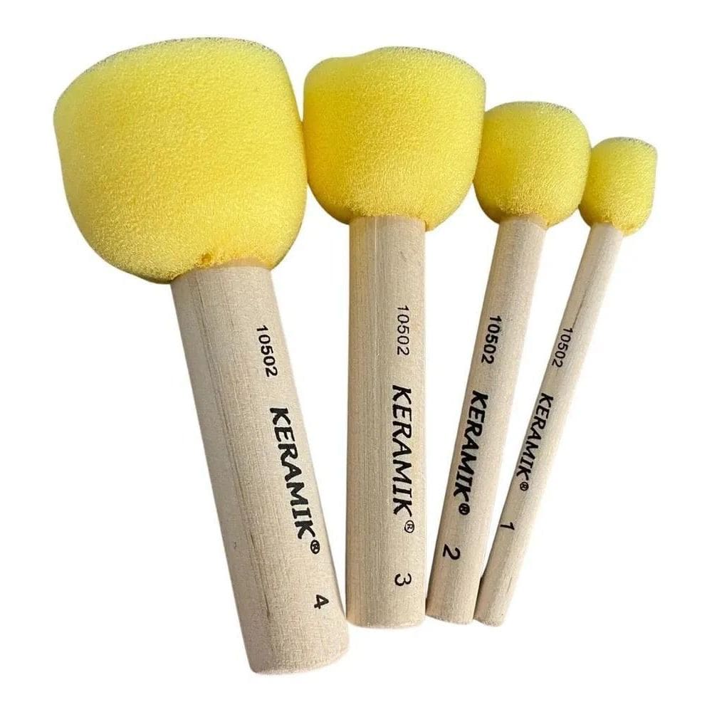 2X Pincel Batedor Espuma Keramik Kit Com 4  Nº 1, 2, 3 E 4