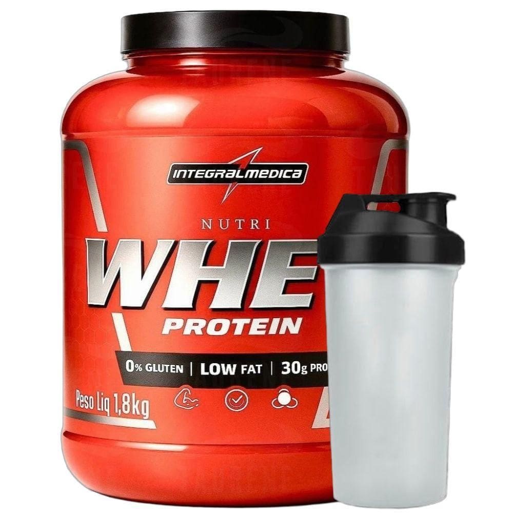 Kit Whey Isolado Chocolate 1.8Kg Coqueteleira Integralmedica