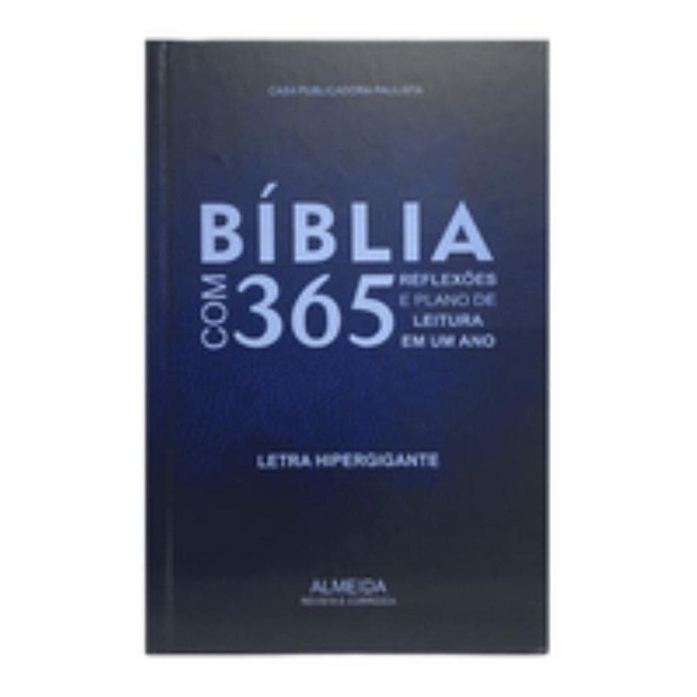 Bíblia com 365 reflexões e plano de leitura em um ano - capa azul