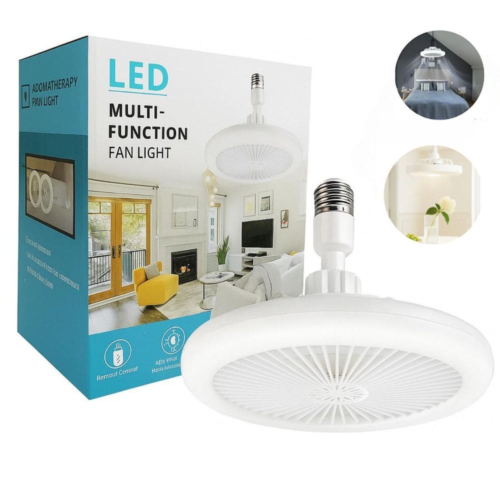 Lâmpada Ventilador De Teto Led Ajustável E27 30W, Branco