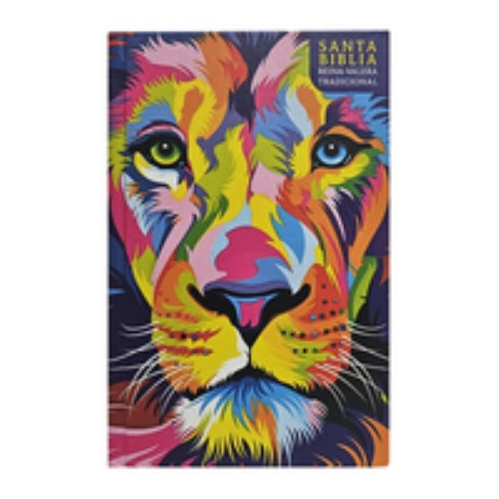 Biblia reina-valera tradicional - RVT - letra súper gigante - león acuarela