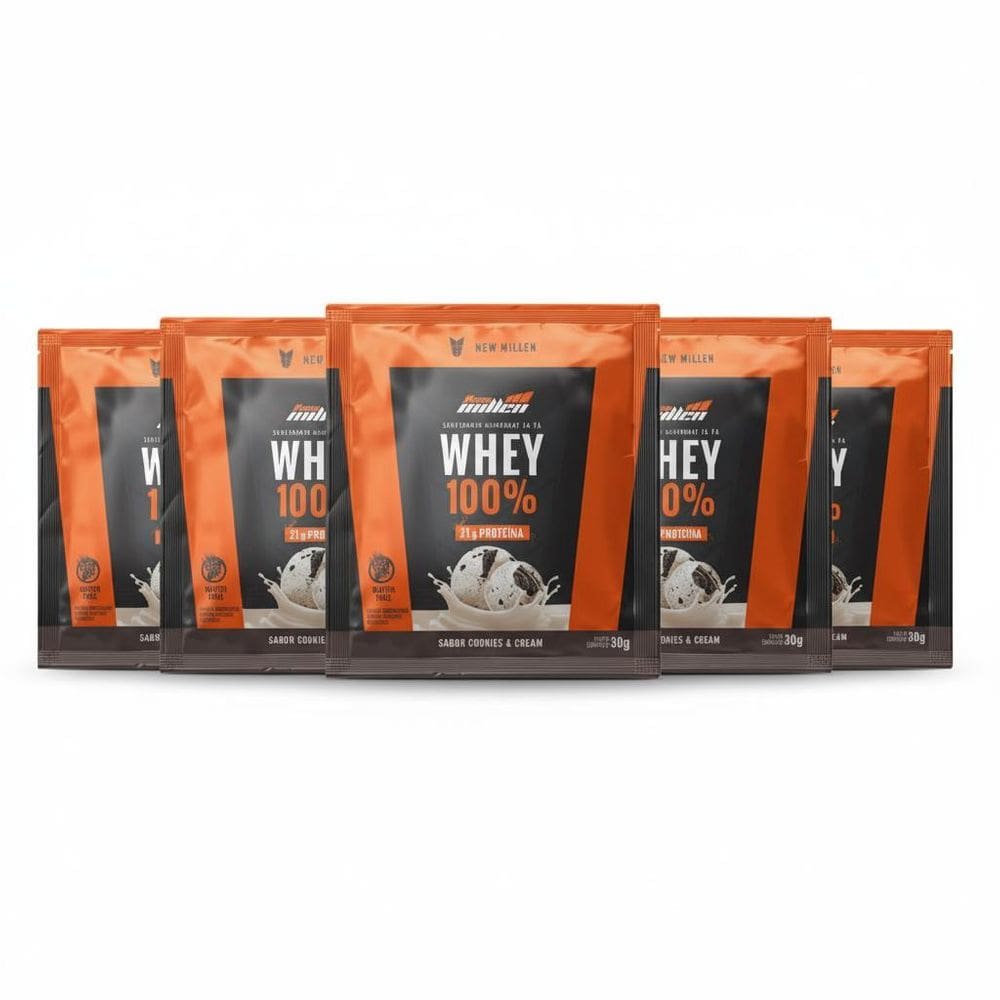 Kit 6 Whey Protein 100% 21G Proteina Cookies&Cream Sache
