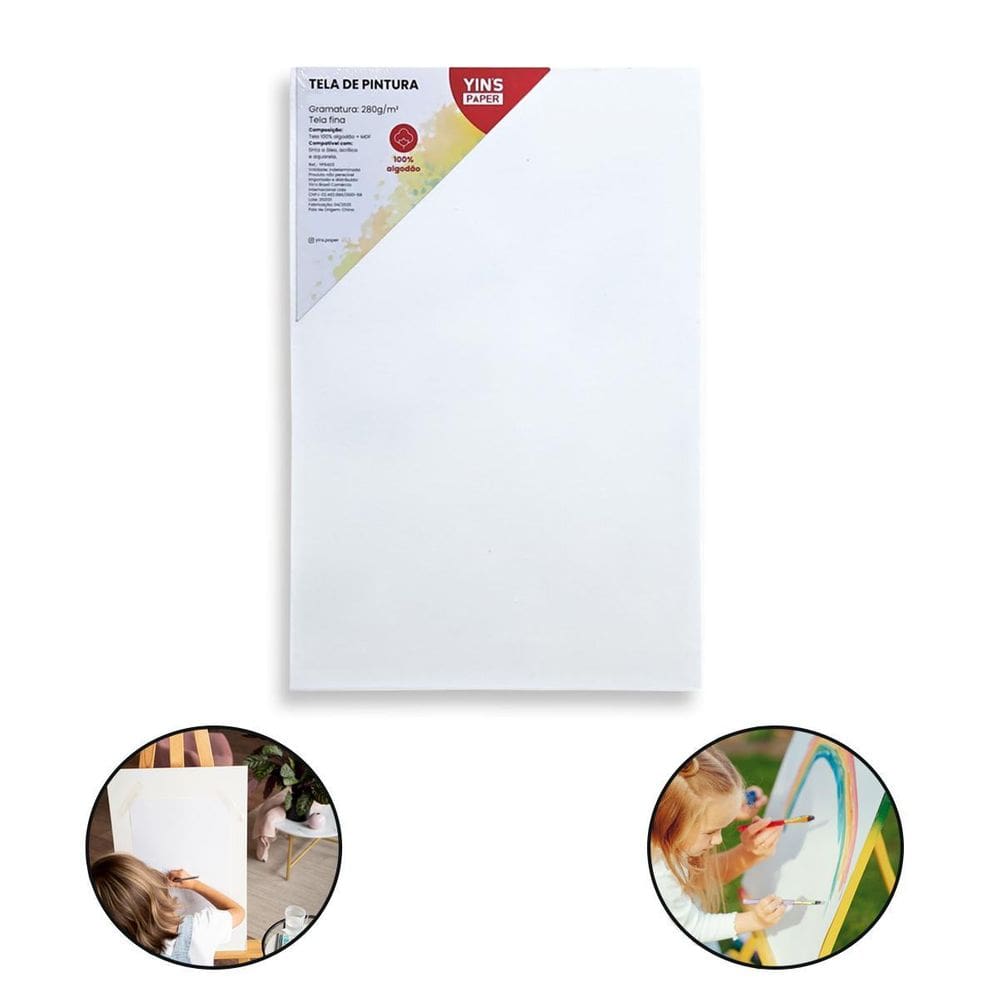 Tela De Pintura Fina 40X50 100% Algodão Pronta Qualidade