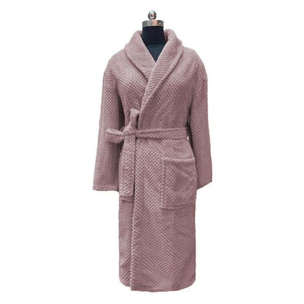Roupão Pelúcia Com Laço Bolsos Super Macio Tamanho M Rose