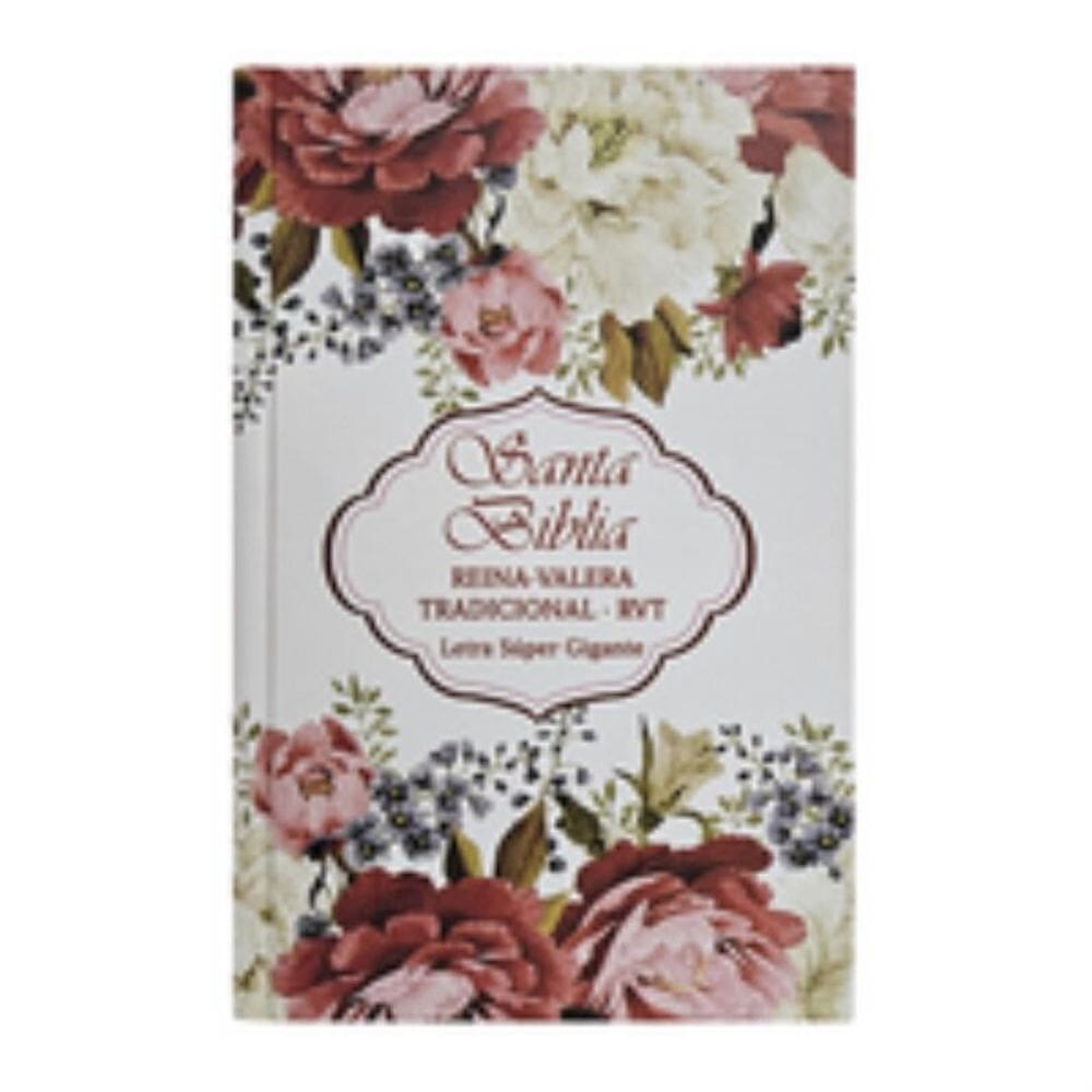 Biblia reina-valera tradicional - RVT - letra súper gigante - floral colores