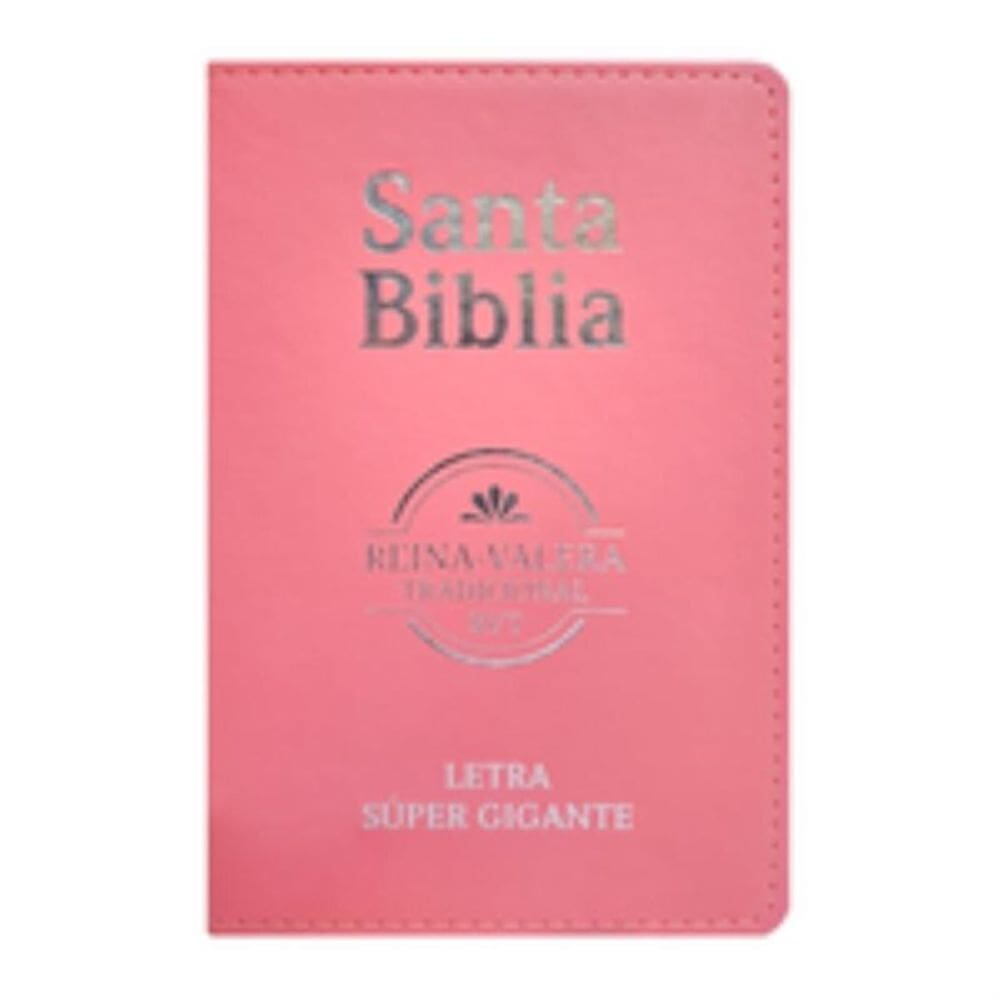 Santa Biblia reina valera trad. RVT - letra súper gigante 1664 cuero artificial - rosa