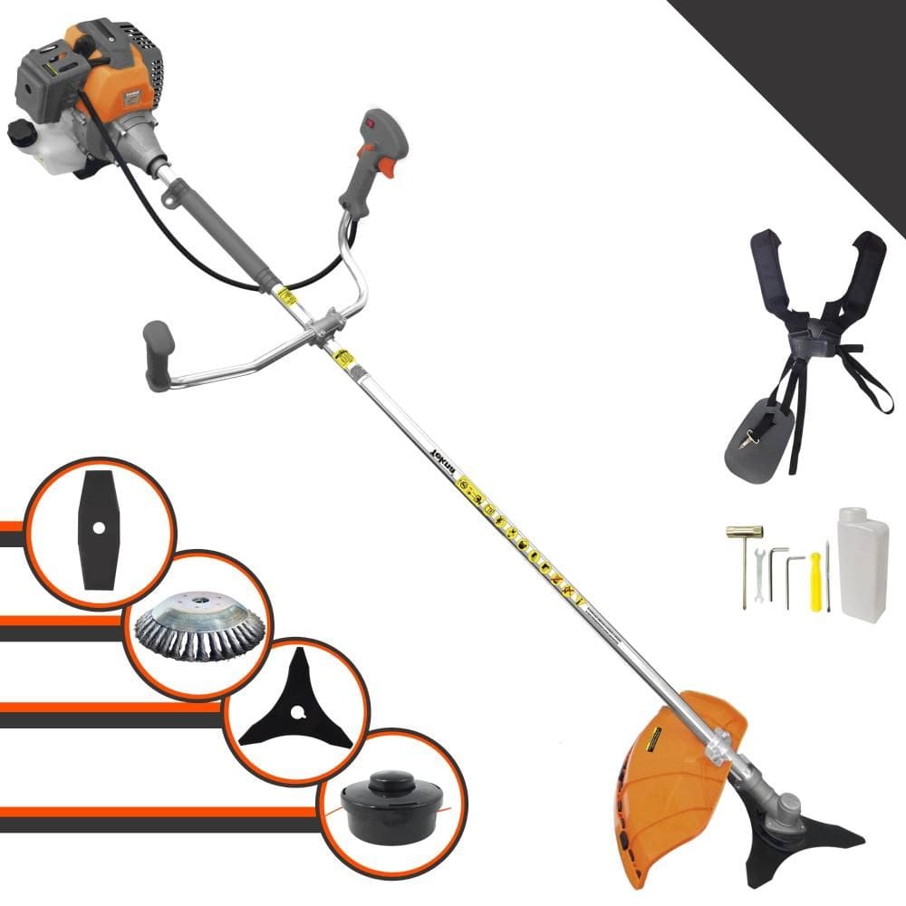Roçadeira Profissional Tekna RL520-P Motor 2 Tempos 52cc 10.000rpm 2HP de Potência Com Carretel e Faca 3 Pontas + Faca 2 Pontas + Escova de Aço