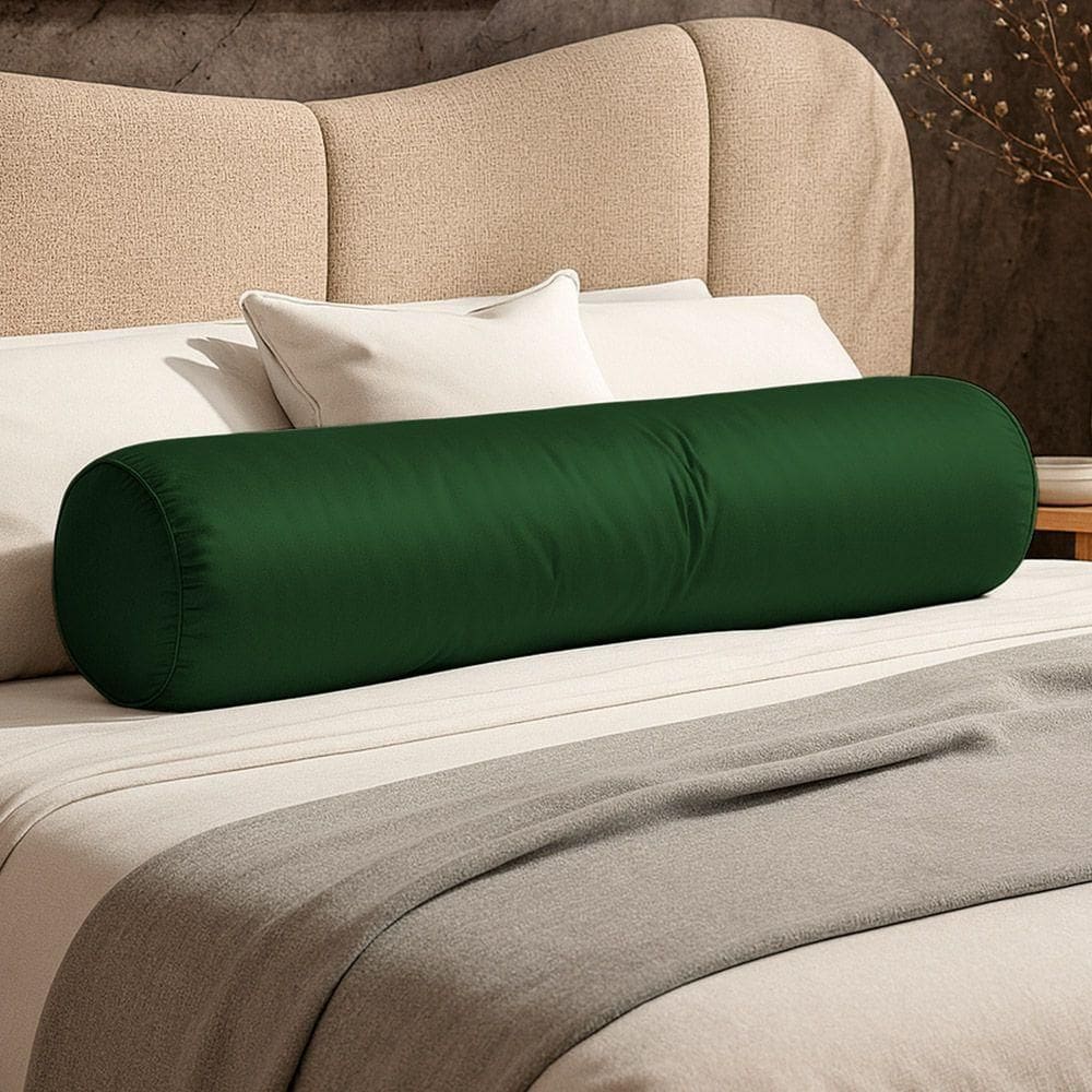 Almofada Travesseiro Bastão Tubo Rolo Dot 140cm Macia Veludo Verde Escuro - Desk Design