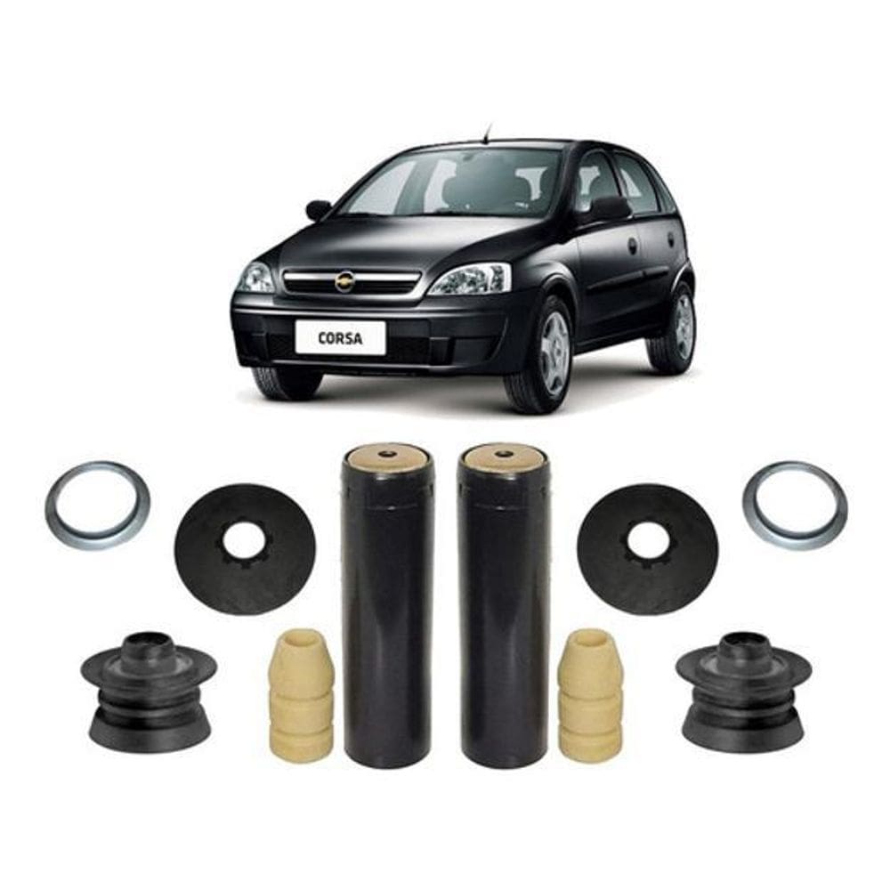 2 Kit Coxim Batente + Calço De Mola Inferior Corsa 2008 2009