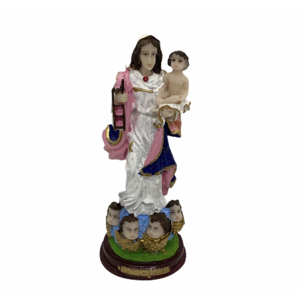 Imagem Nossa Senhora Da Escada Em Resina 16 Cm