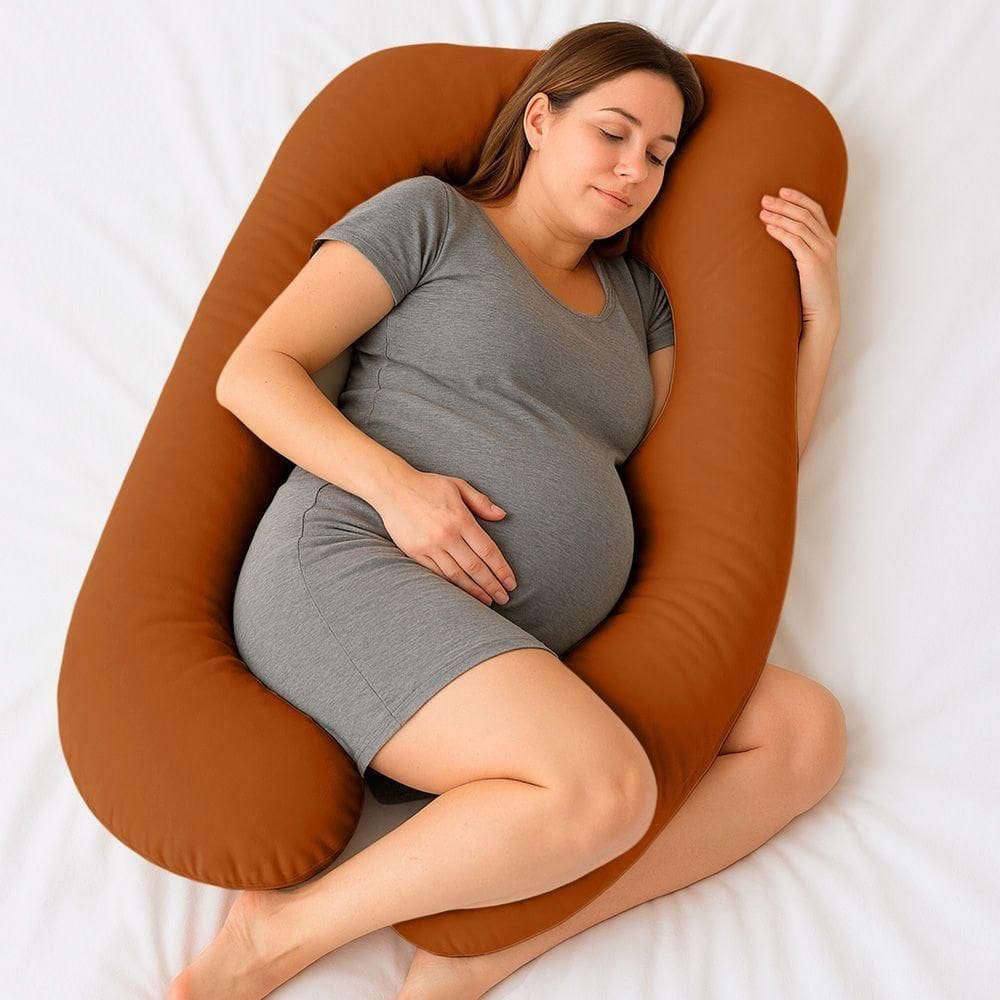 Almofada Travesseiro De Corpo Gestante Relaxante Isa Grande Macia Veludo Terracota - Desk Design