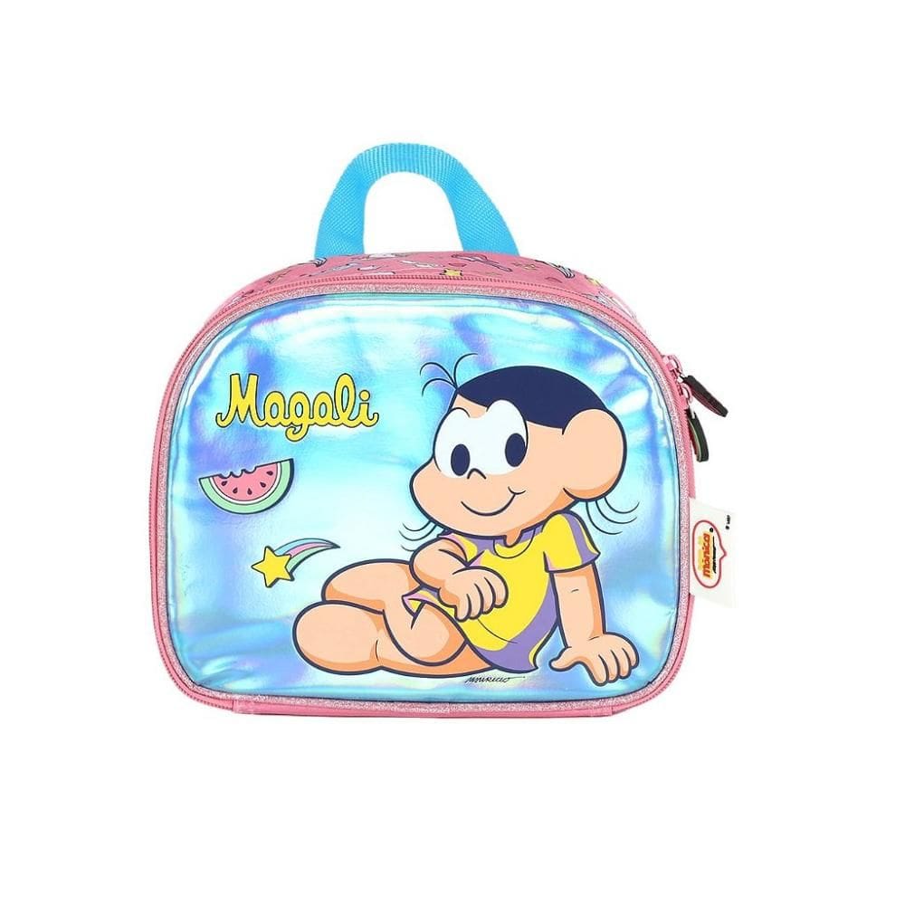 Lancheira Escolar Luxcel Turma da Mônica Relevo Azul