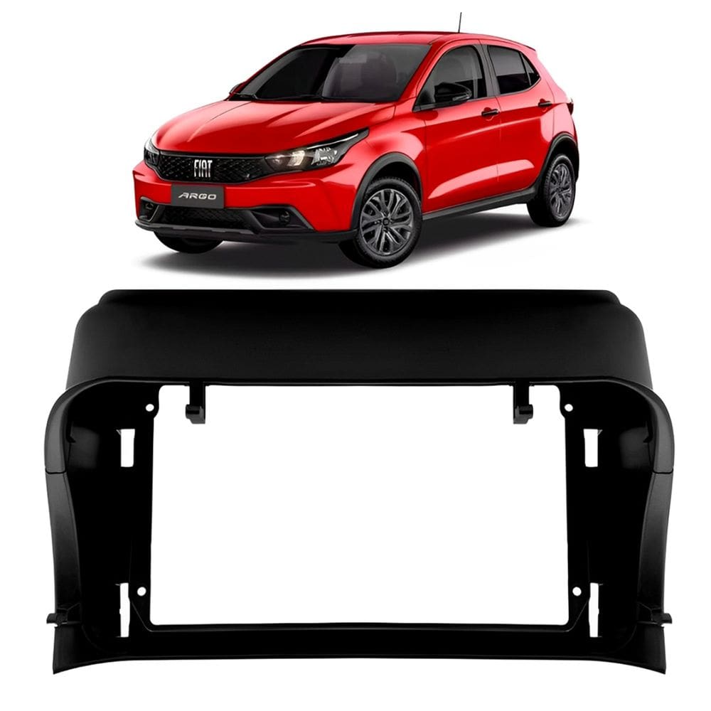 Moldura Painel Central Multimidia 9 Polegadas Argo Cronos 2018 à 2024 Preta Som