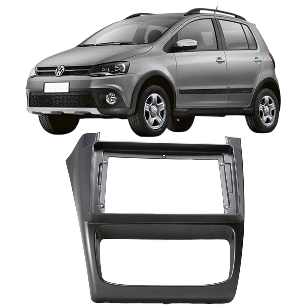 Moldura 9 Polegadas Crossfox 2014 à 2018 Grafite Painel Central Multimidia