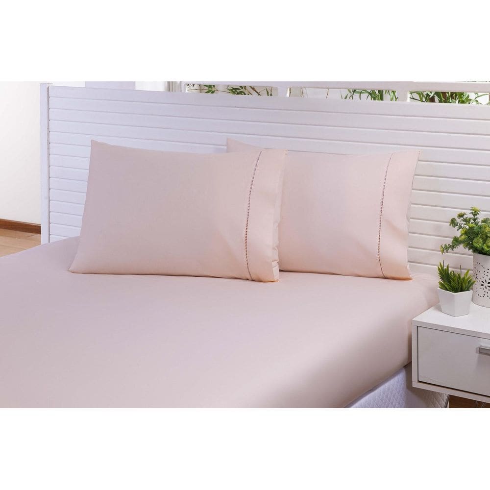 Kit 04 Fronhas 70X50Cm Percal 100% Algodo 230 Fios Salmon