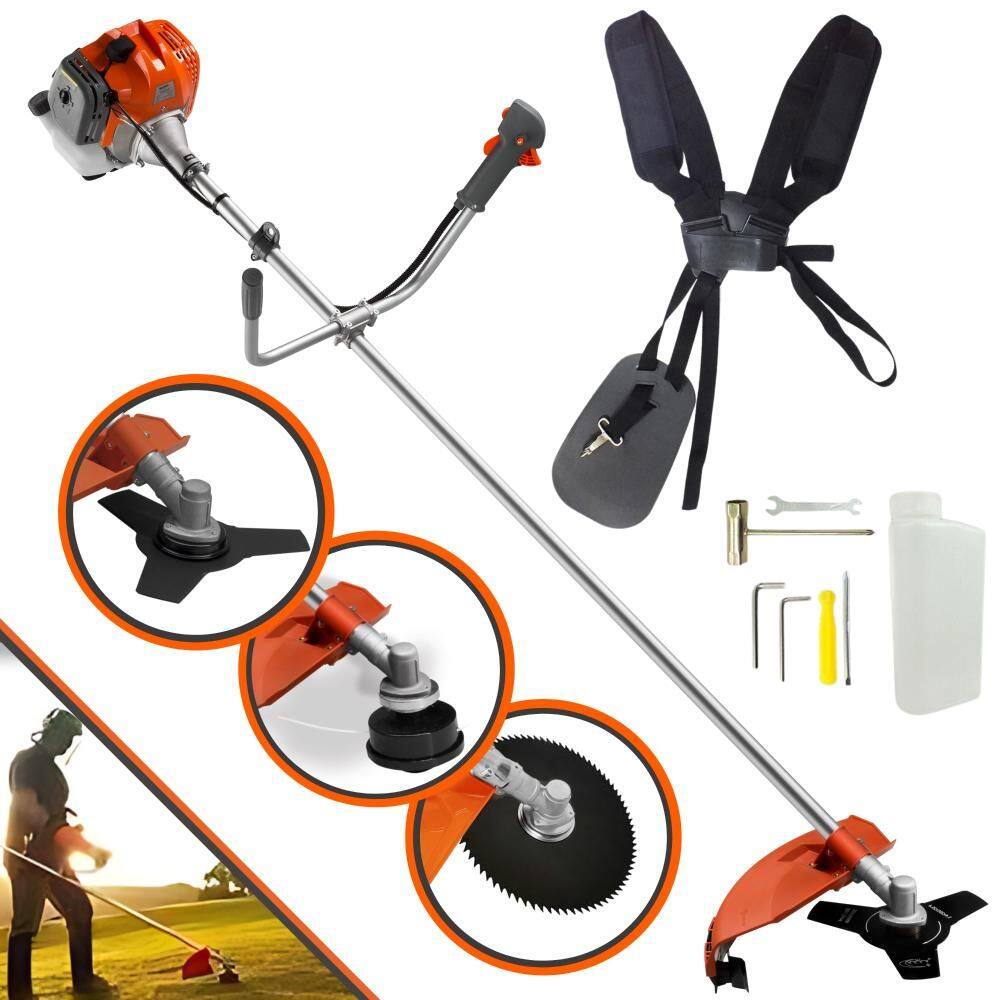 Roçadeira Lateral Tekna RL430ACNTK À Gasolina 2 Tempos 43cc 1,7HP 9.000rpm 3 Opções de Corte Com Lâmina 3 Pontas + Lâmina 80 Dentes + Carretel Nylon