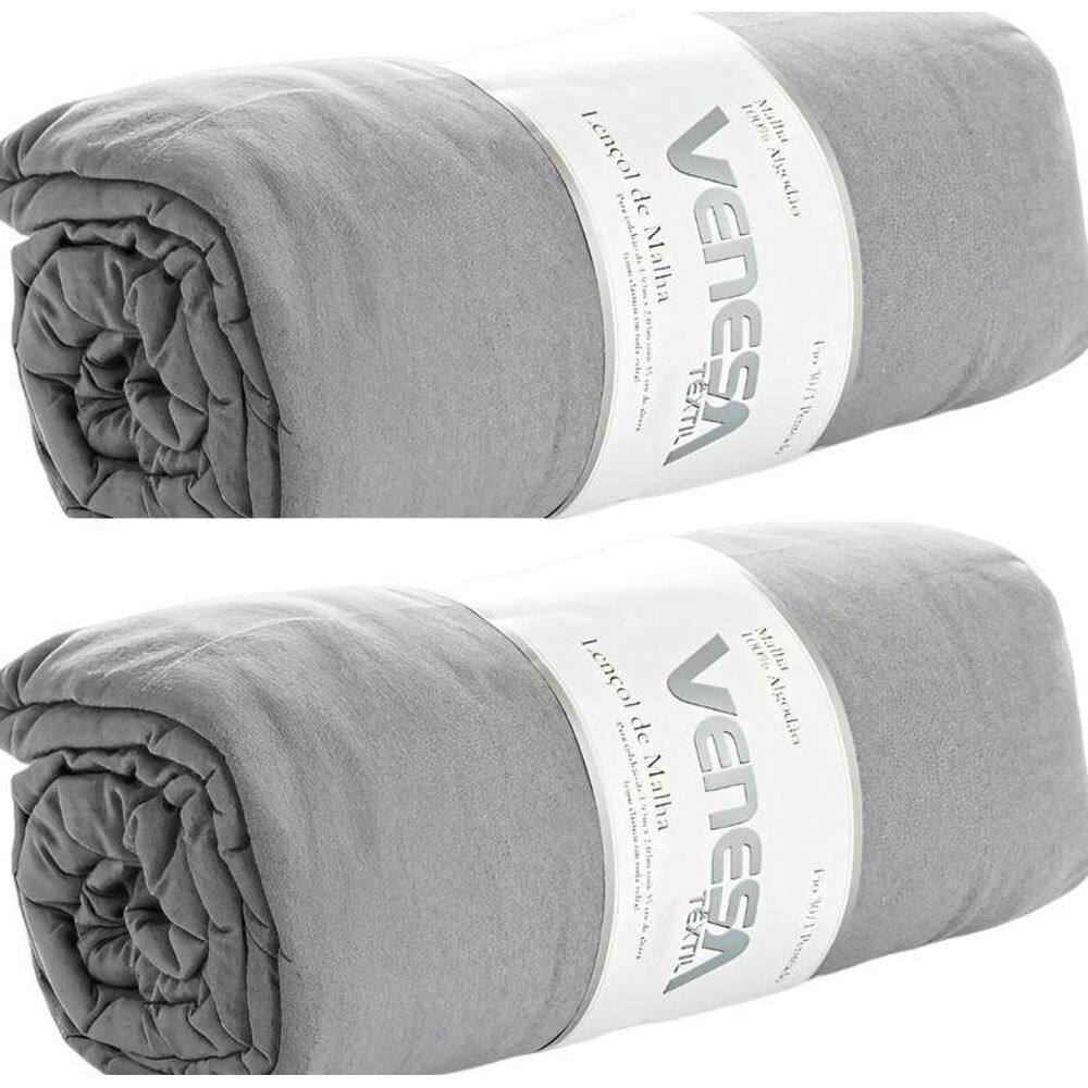 Kit 2 Lençóis De Malha Casal Super King Venesa