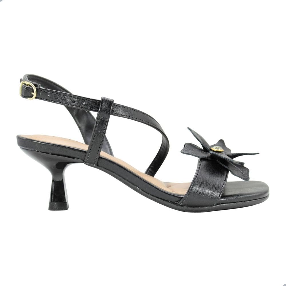 Sandália Beira Rio Salto Médio Preta