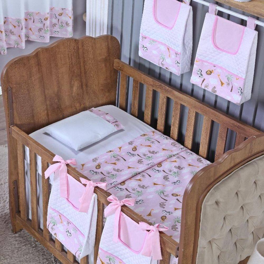 Kit Berço Lençol + Fronha Percal Algodão Menino Menina 3