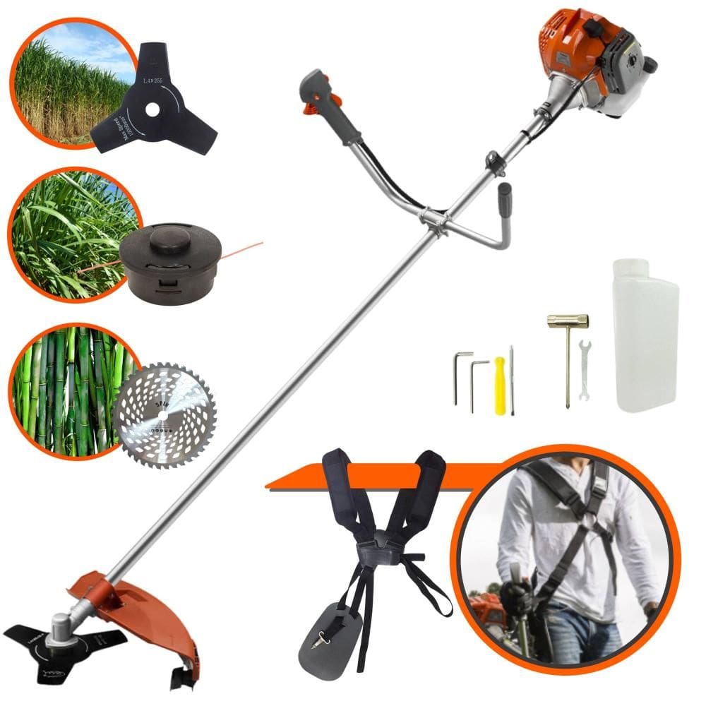 Roçadeira Podador de Grama RL430ACN-TK Tekna À Gasolina 2 Tempos 43cc 1,7HP Alta Rotação Completo Com Carretel Nylon + Faca 3 Pontas + Faca 40 Dentes