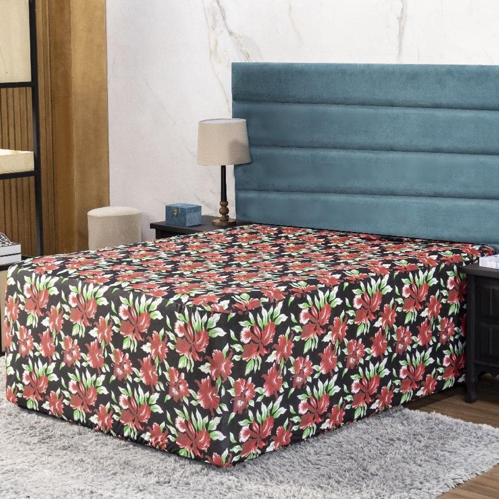 Lençol Luva Casal Cama Conjugada Colchão E Box Malha 1 Peça