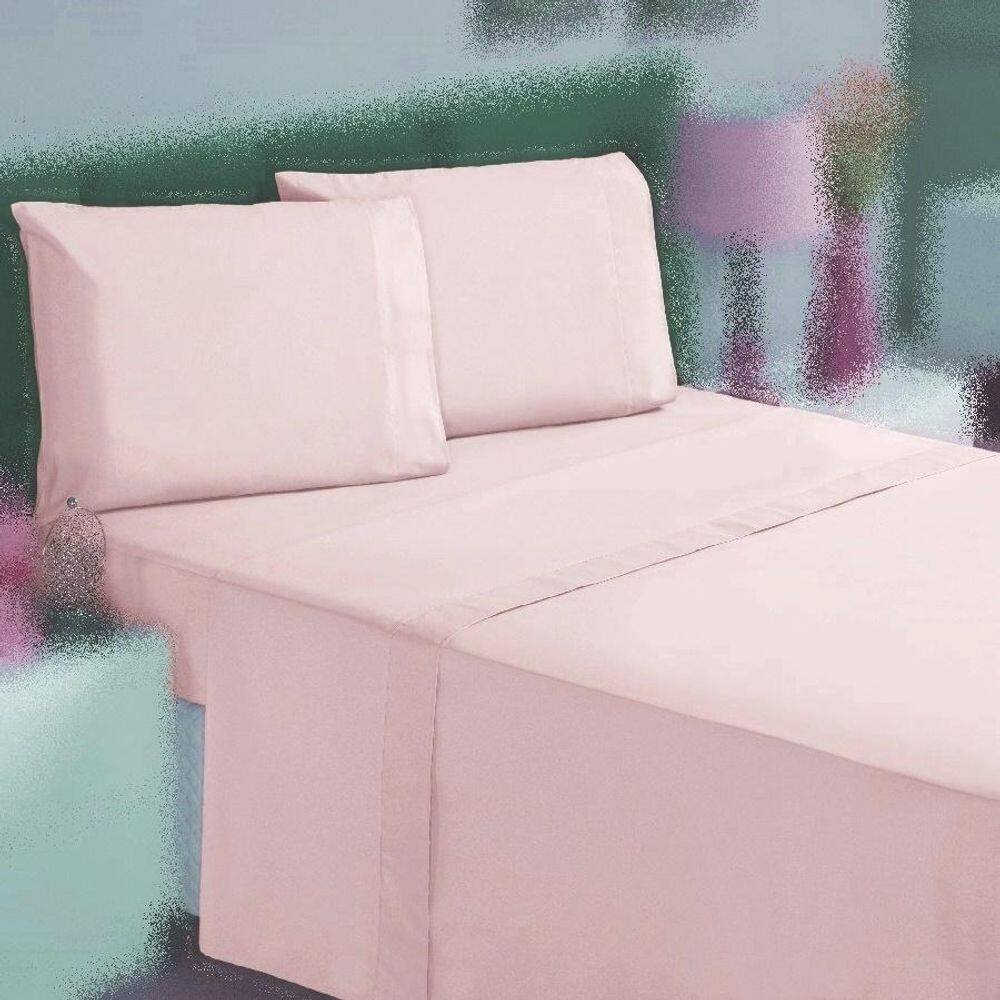 Jogo Cama Solteiro 2P Lençol Sem Elástico + Fronha 100%