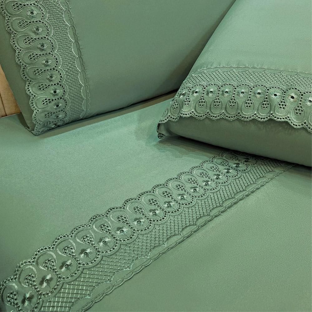 Jogo De Cama Lençol King D Mais 4 Peças - Esmeralda
