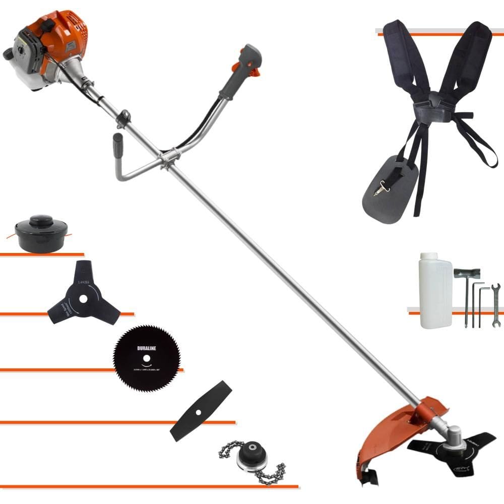 Roçadeira Multifuncional À Gasolina Tekna RL430ACNTK 43cc 2T 1,7HP Completa Com Carretel + Faca 2 Pontas + Faca 3 Pontas + Faca 80 Dentes + Trimmer