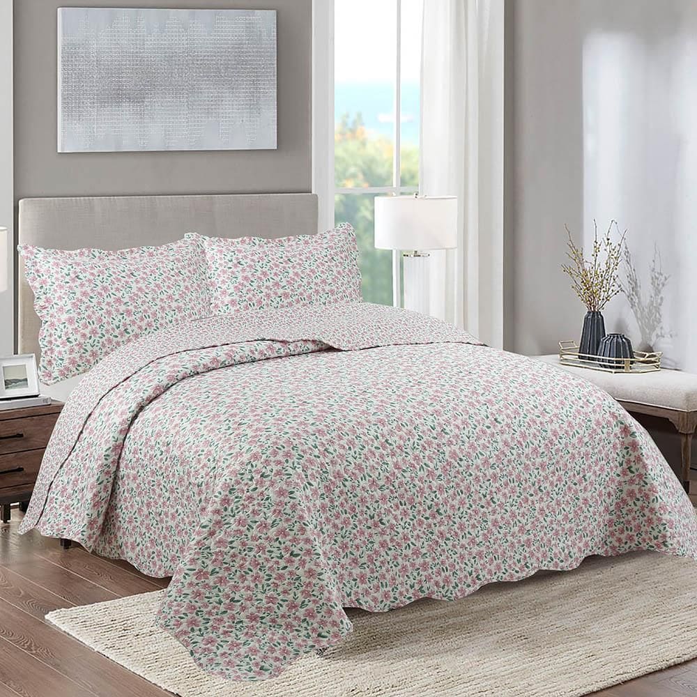 Kit Cobre Leito Colcha King Boutik Dupla Face - Sabrina