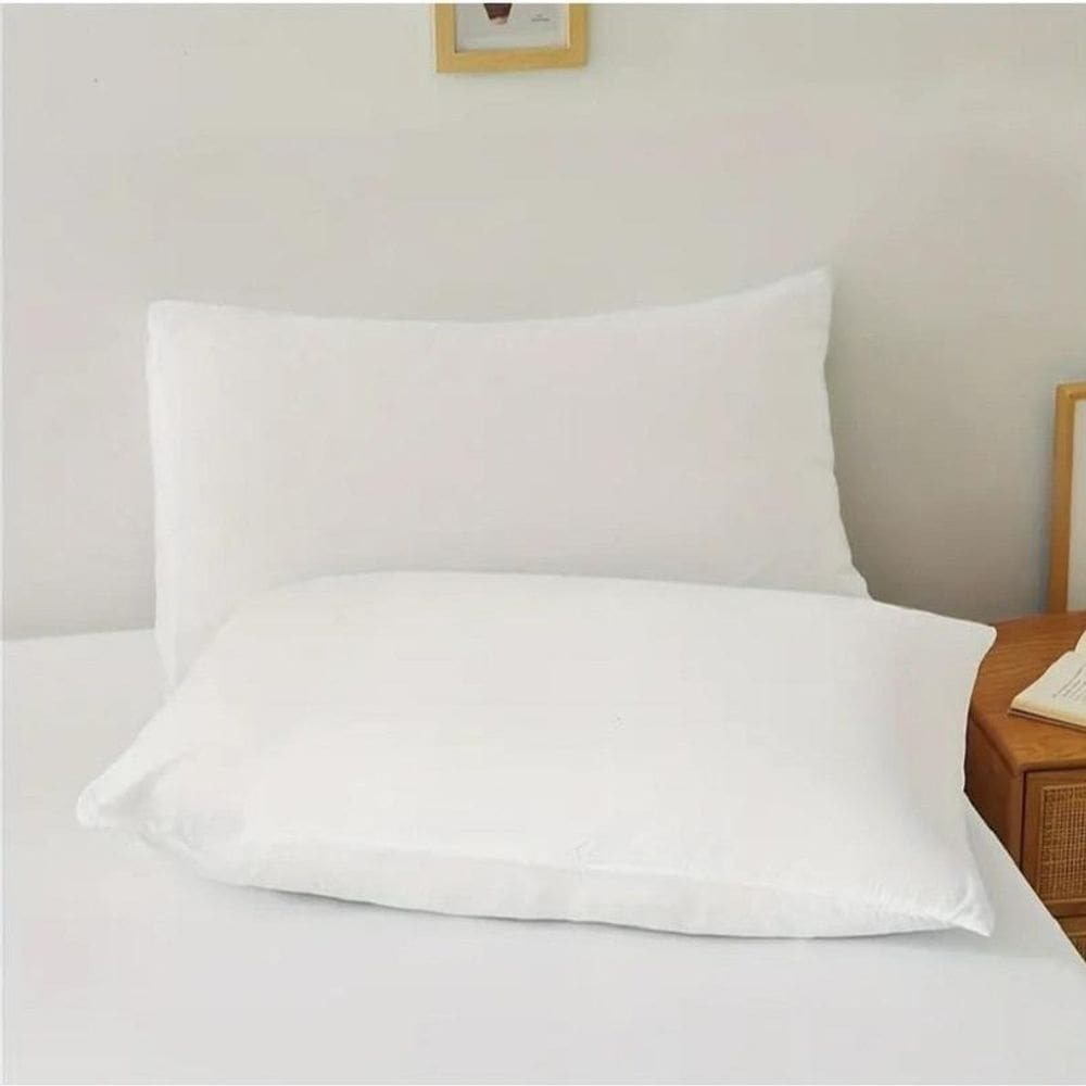 Kit 4 Fronhas Travesseiros 50X70 Microfibra Premium Branca