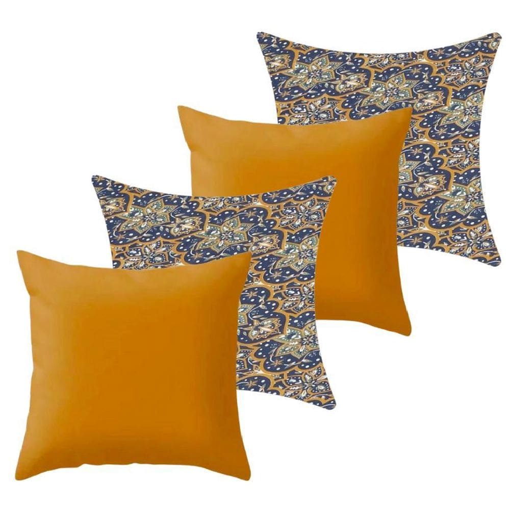 Kit 4 Capa De Almofada 40X40 Malha Com Zíper Lisa Estampada