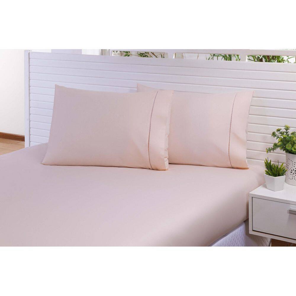 2 Fronhas Avulsas 70X50Cm Percal 230Fios Ponto Palito Salmon