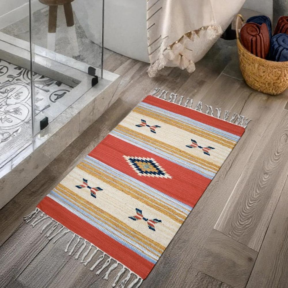 1 Tapete Banheiro Kilim Absorvente 100% Algodão 50 X 70 M07