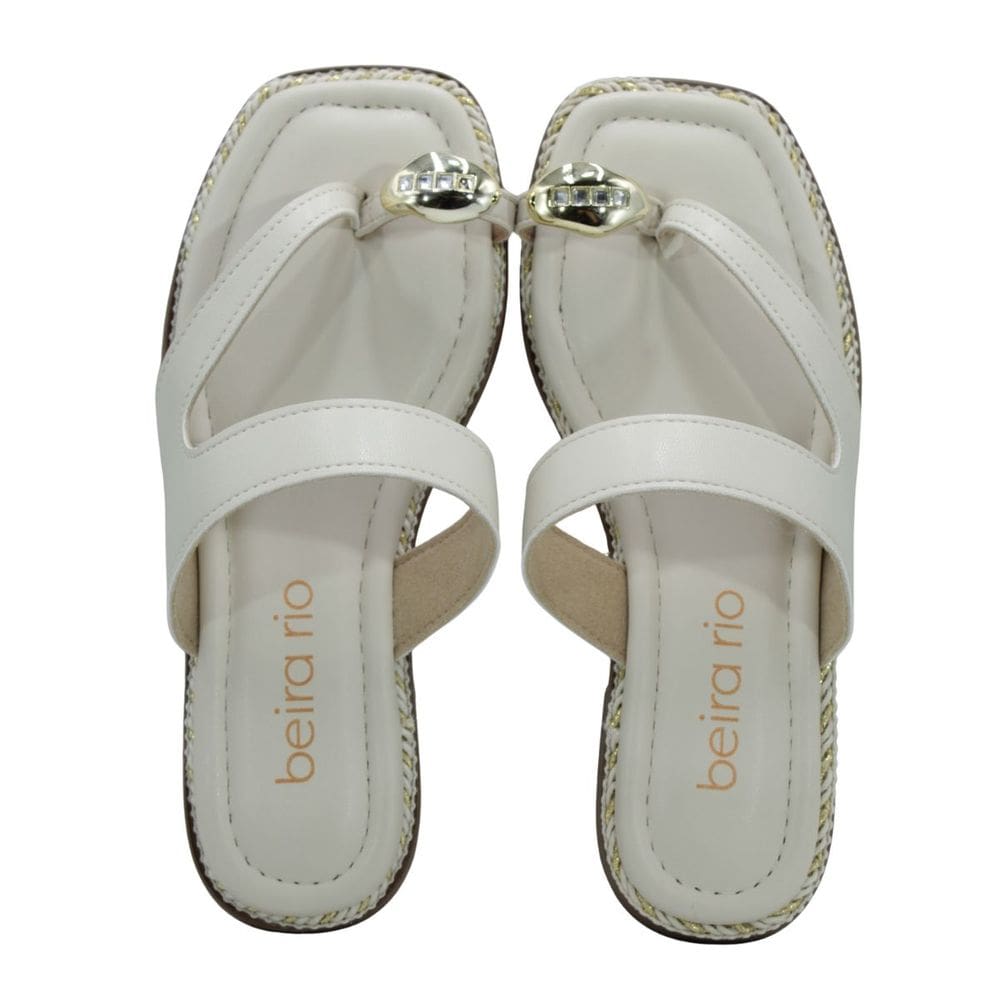 Tamanco Feminino Rasteira Beira Rio Napa Turim Branco
