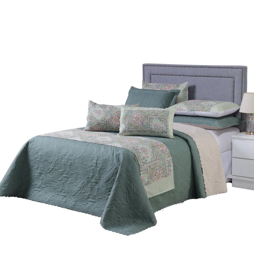 Cobre Leito 8 Peças Dupla Face Micropercal 300 Fios Boho