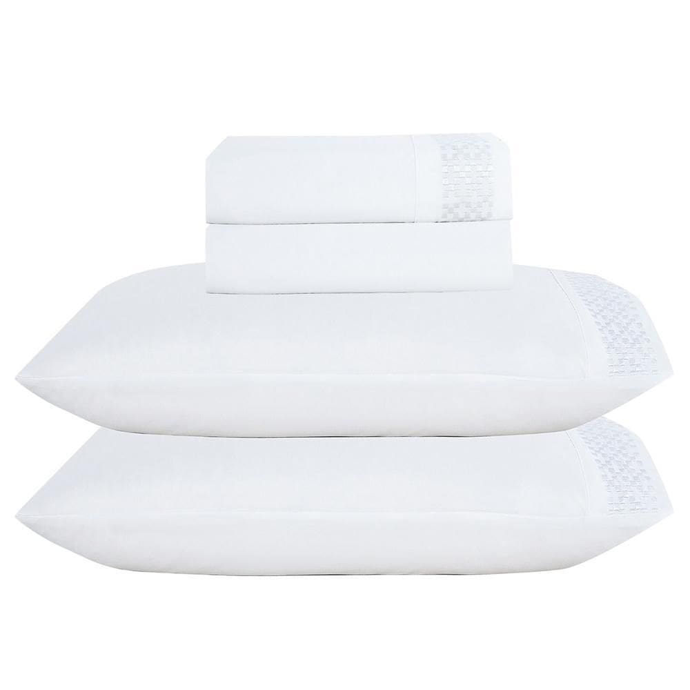 Jogo De Cama Lençol King Eclipse 4 Peças - Branco