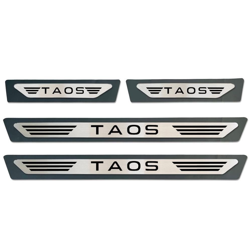 Jogo Soleiras de Aço Inox Escovado Volkswagen Taos